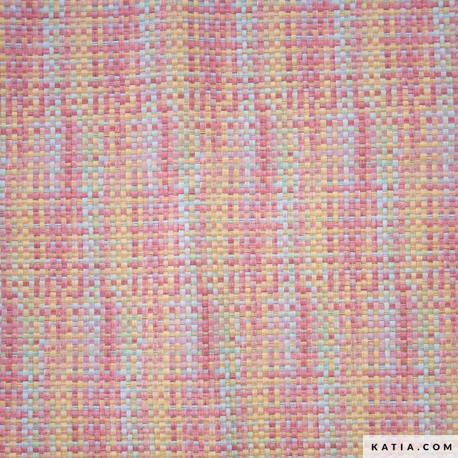 Multicolor kunstleer met textieleffect pastel - Katia Fabrics